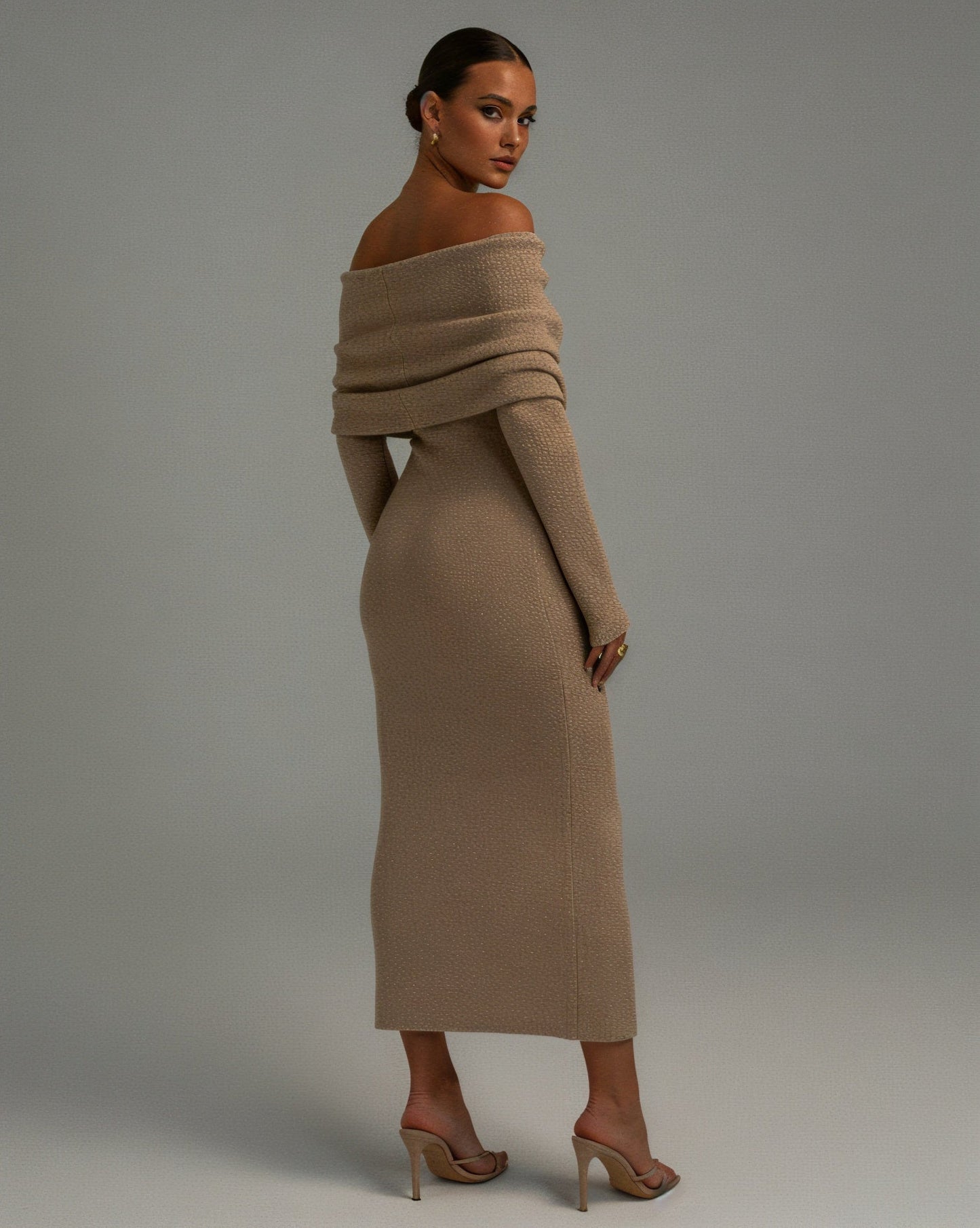 ANGELICA Knit Off-Shoulder Maxi Dress